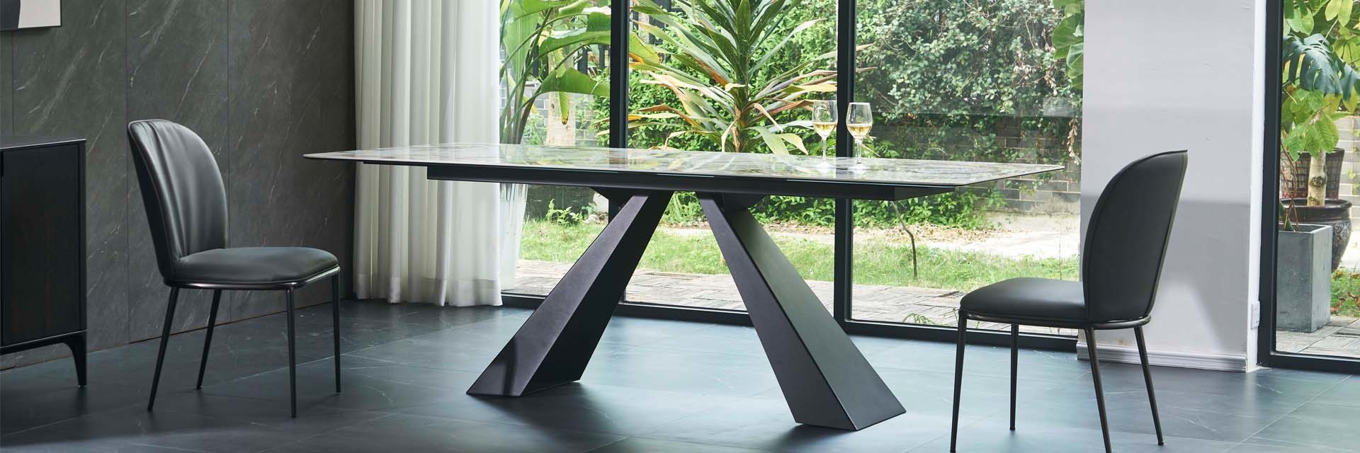 Tavolo Da Pranzo Estensibile - L150/180x70x76 Cm, Struttura In Marmo Bianco E Nero, Per Soggiorno - Foto 9