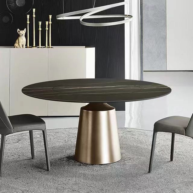 Luxury Design Dining Room Table Round Sintered Stone Marble Table Top ...