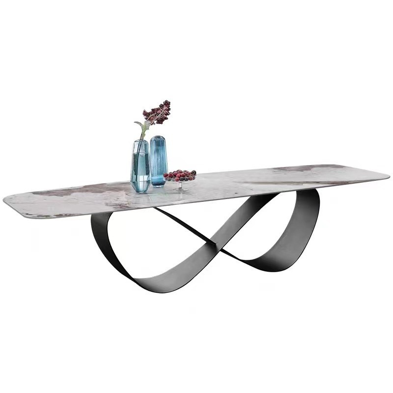 Luxury Unique Design Steel Dining Table And Chair Marble Rectangular ...
