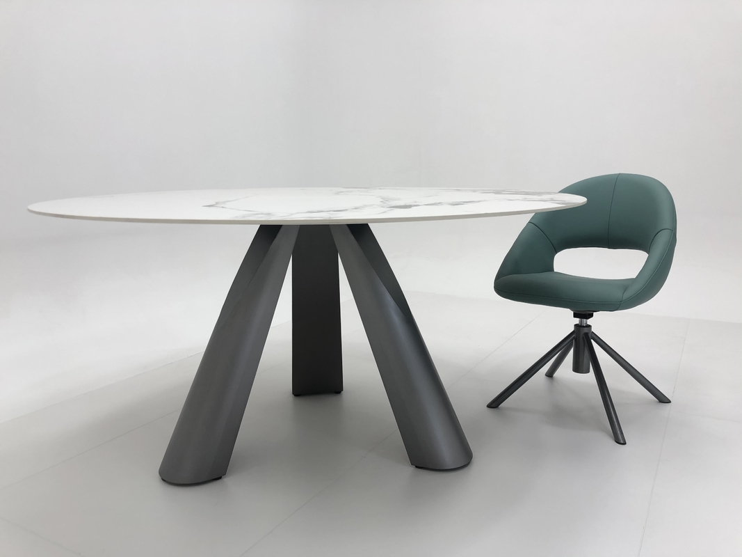 Sintered Stone Modern Luxury Round Marble Dining Tables Set for 8 Table ...